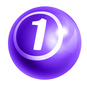 A number 1 purple ball